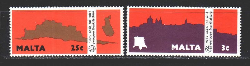 Malta. 1975. 515-17 from the series. Year of European Architectural Heritage....