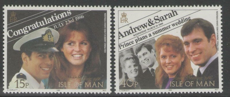 ISLE OF MAN SG326/7 1986 ROYAL WEDDING MNH