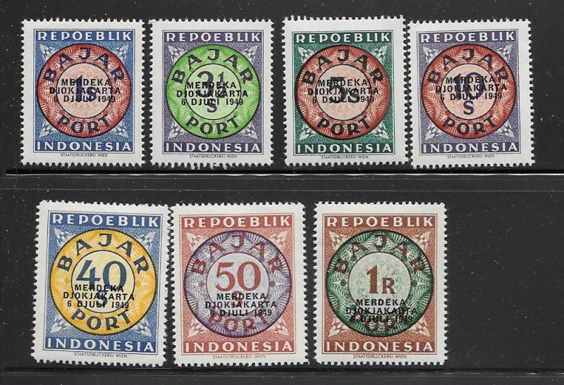 Indonesia J27-9,32,6,7,9 MNH f-vf 2020 CV $52.60