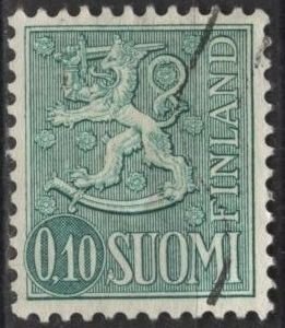 Finland 400 (used) 10p lion rampant, blue grn (1963)