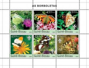 Guinea - Bissau 2003 - Butterflies 6v Y&T 1522-1527, Michel 2482-2487