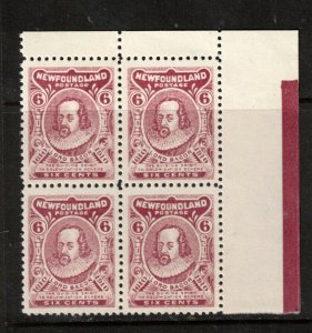 Newfoundland #92ai Extra Fine Never Hinged Corner Block