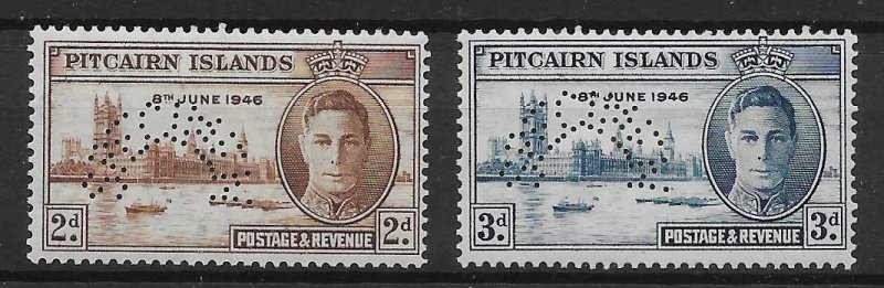 PITCAIRN ISLANDS SG9s/10s 1946 VICTORY SET SPECIMEN MNH