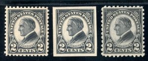 USAstamps Unused VF US 1923 Harding Complete Set Scott 610, 611, 612 OG MNH 