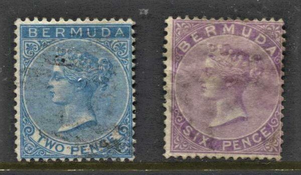 STAMP STATION PERTH Bermuda #2,5 QV Definitive Used Wmk.1 CV$65.00