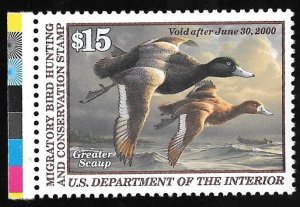 RW 66 $15.00 Great Scaup WA (1999) Stamp mint OG NH EGRADED VF 82