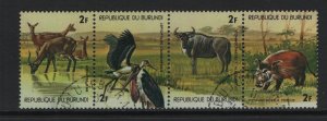 Burundi  #517   cancelled  1977  animals  2fr  strip of 4