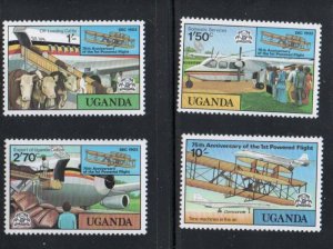 Uganda Sc 211-214 1978 Powered Flight Anniversary stamp set mint NH