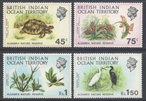 BIOT Indian Ocean Scott 39/42 - SG36/39, 1971 Aldabra Nature Reserve Set MH*