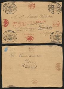 vtatai.J) 1843 MEXICO, RED CERTIFICATION HANDSTAMP (YB M20) MANUSCRIPT DATE ON