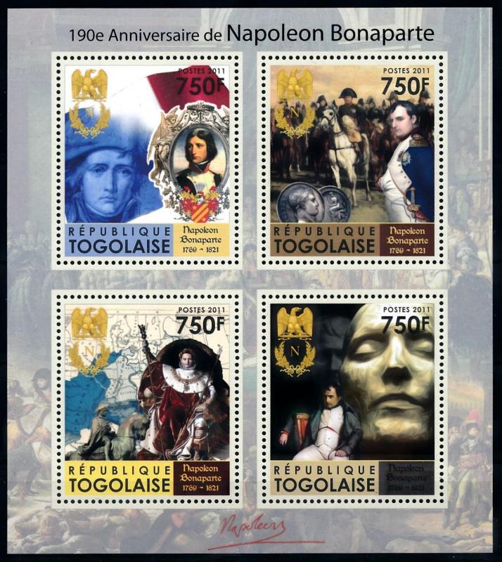 [78965] Togo 2011 Napoleon Bonaparte Sheet MNH