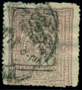 TURKEY #P26 20pa rose, Newspaper stamp, double overprint, scarce, used, Fine