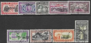 New  Zealand  O-77-86  1940    9 values  FIne used