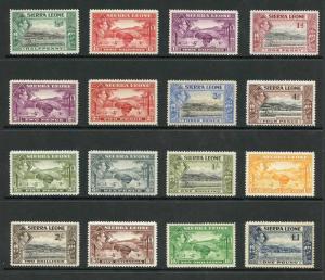 Sierra Leone SG188/200 1938-44 KGVI Set of 16 Mixture of M/M and U/M