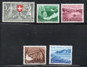 Switzerland Sc B222-26 1953 Pro Patria Views stamp set mint NH