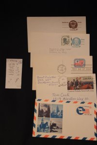 5 different US postal cards (#1002)