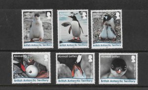 BRITISH ANTARCTIC TERRITORY #C33-38 - PENGUINS   MNH