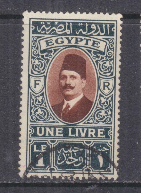 EGYPT, 1927 King Fuad One Pound, used.