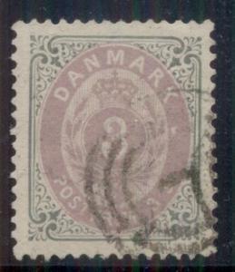 DENMARK #17 (21) 3sk bicolor, used, VF+, Scott $100.00