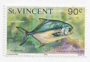 St. Vincent #474 MNH, single, fish pompano, issued 1976