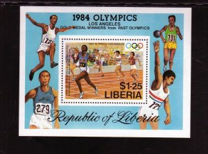 LIBERIA #1004 1984 OLYMPICS MINT VF NH O.G S/S aa