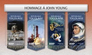 Togo - 2018 Astronaut John Young - 4 Stamp Sheet - TG18222a