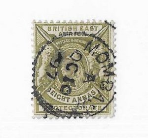 British East Africa Sc#82 8a olive green  Monbasa son used  VF