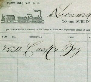 GB IRELAND *Dublin & Drogheda* Railway WAY BILL 1867 {samwells-covers}CV240