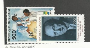 Gabon, Postage Stamp, #C287-C288 Mint Hinged, 1987 Konrad Adenauer