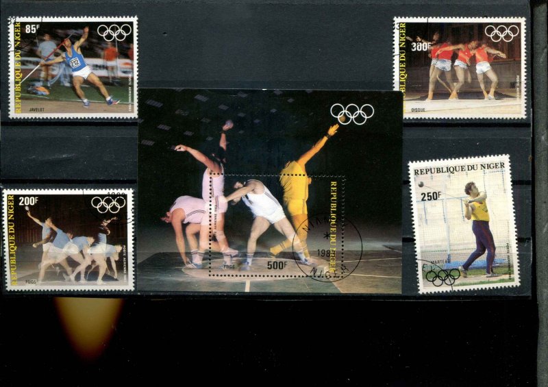 Niger SC# C324-8 Olympic Sports set & S/S Used