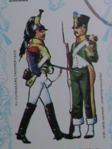 ​AJMAN STAMP-1970- NAPOLEON FRENCH SOLDIERS UNIFORMS-CTO SHEET-VF BEST QUALITY