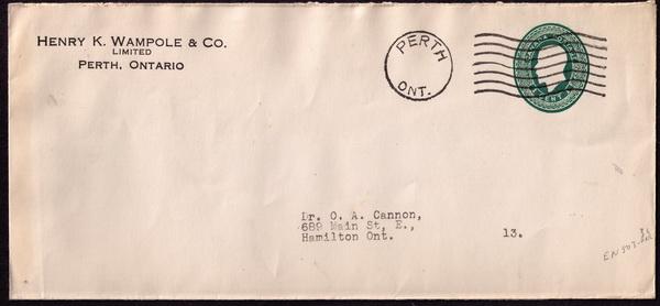 Canada #  EN503-30  cover to Hamilton Cat $ 10