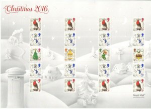 2016 Christmas Royal Mail Smiler Sheet SG LS102 1st & 2nd x 8 + Values to £2.25