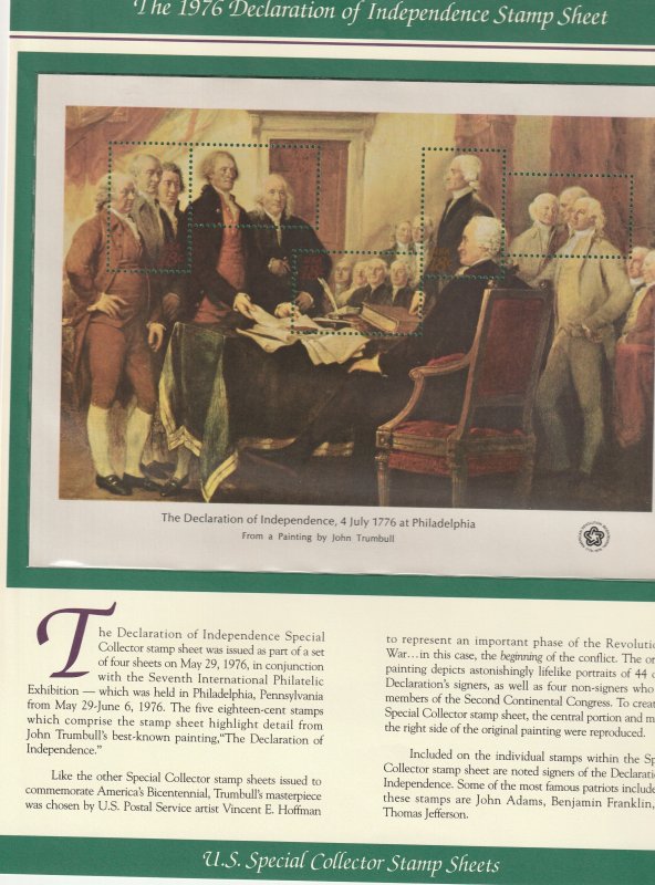 US A  1687  MNH Declaration de la  Independence  4  de  July  1776  Philadelphia