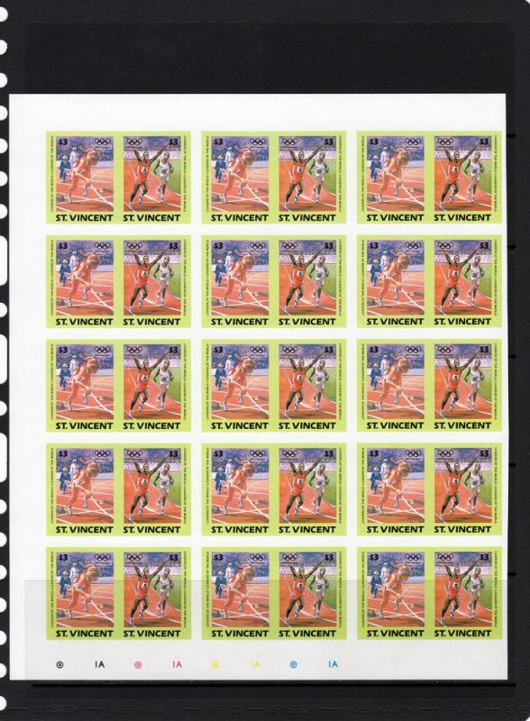 St.Vincent 1984 Los Angeles Olympic Block of 15 Sets Imperf