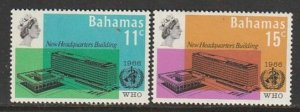 1966 Bahamas - Sc 247-8 - MNH VF - 2 single - WHO Headquarters