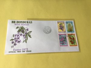 British Honduras Wild Flowers Easter 1972  stamps cover Ref 537324