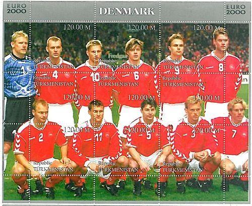 FOOTBALL - STAMPS: Turkmenistan - EURO 2000: DENMARK