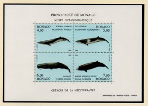 Monaco Sc 1852 1993 Whales stamp sheet mint NH