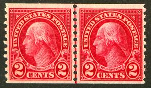 U.S. #599 MINT PAIR OG NH