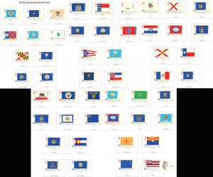 US #1633 - 1682 VF OG NH, State Flag singles set, post office fresh! SEE PHOTO