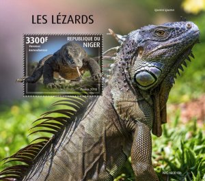 Niger 2019 MNH Lizards Stamps Reptiles Komodo Dragon Iguanas 1v S/S