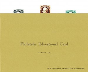 Von corp EDUCARD No.119 Proof Card 1881 Lincoln AtlantaTrial Color with Cover