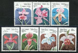 283 - Laos 1987 - Flowers - Orchids - Used Set