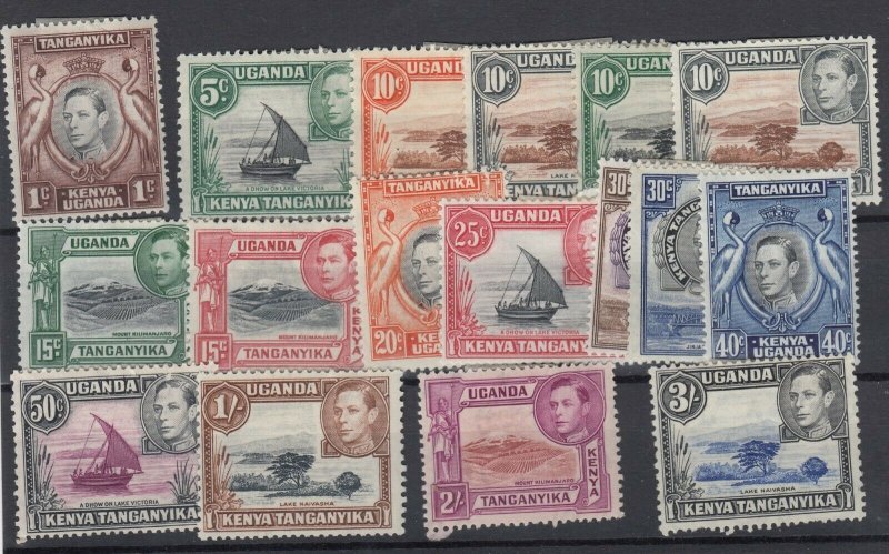 Kenya Uganda & Tanganyika KGVI 1938 Set To 3/- (With Colour Changes) MH JK404