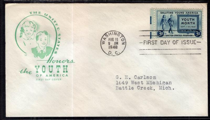 US 963 Youth House of Farnam Typed FDC