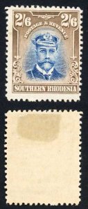 Southern Rhodesia SG13 2/6 Blue and Sepia Perf 14 M/M