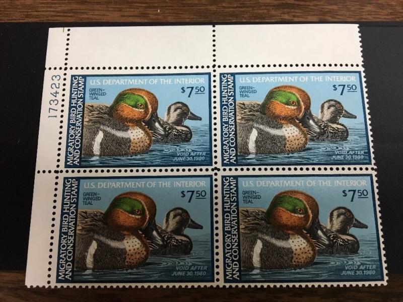 US RW46PB Of 4 Federal Duck Stamp - mint never hinged - very nice 1979 stamp