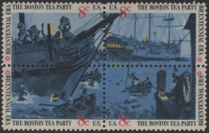 SC#1480-83 8¢ Boston Tea Party Block of Four (1973) MNH