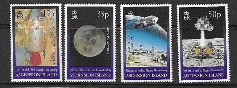 ASCENSION SG776/9 1999 FIRST MANNED MOON LANDING  MNH 